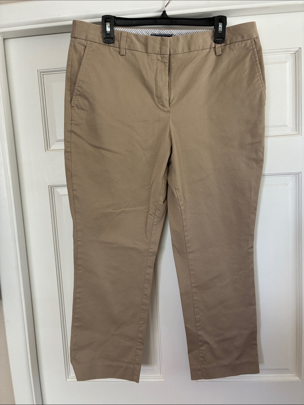 Lands' End Women's Cropped Chino Pants in Tan